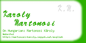 karoly martonosi business card